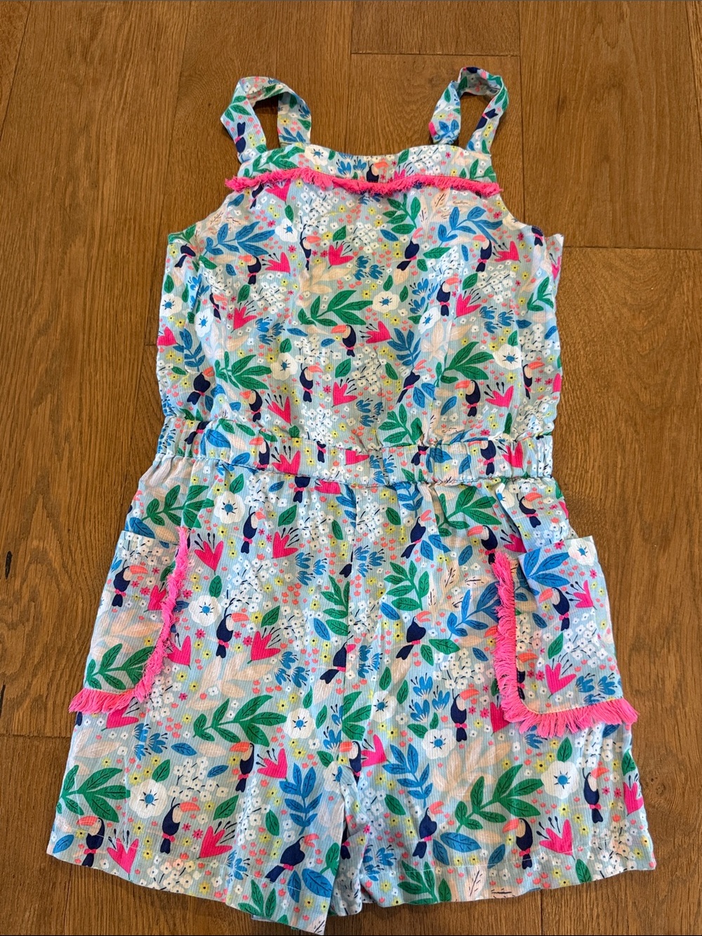 Mini Boden Tropical Toucan Romper - 9-10Y